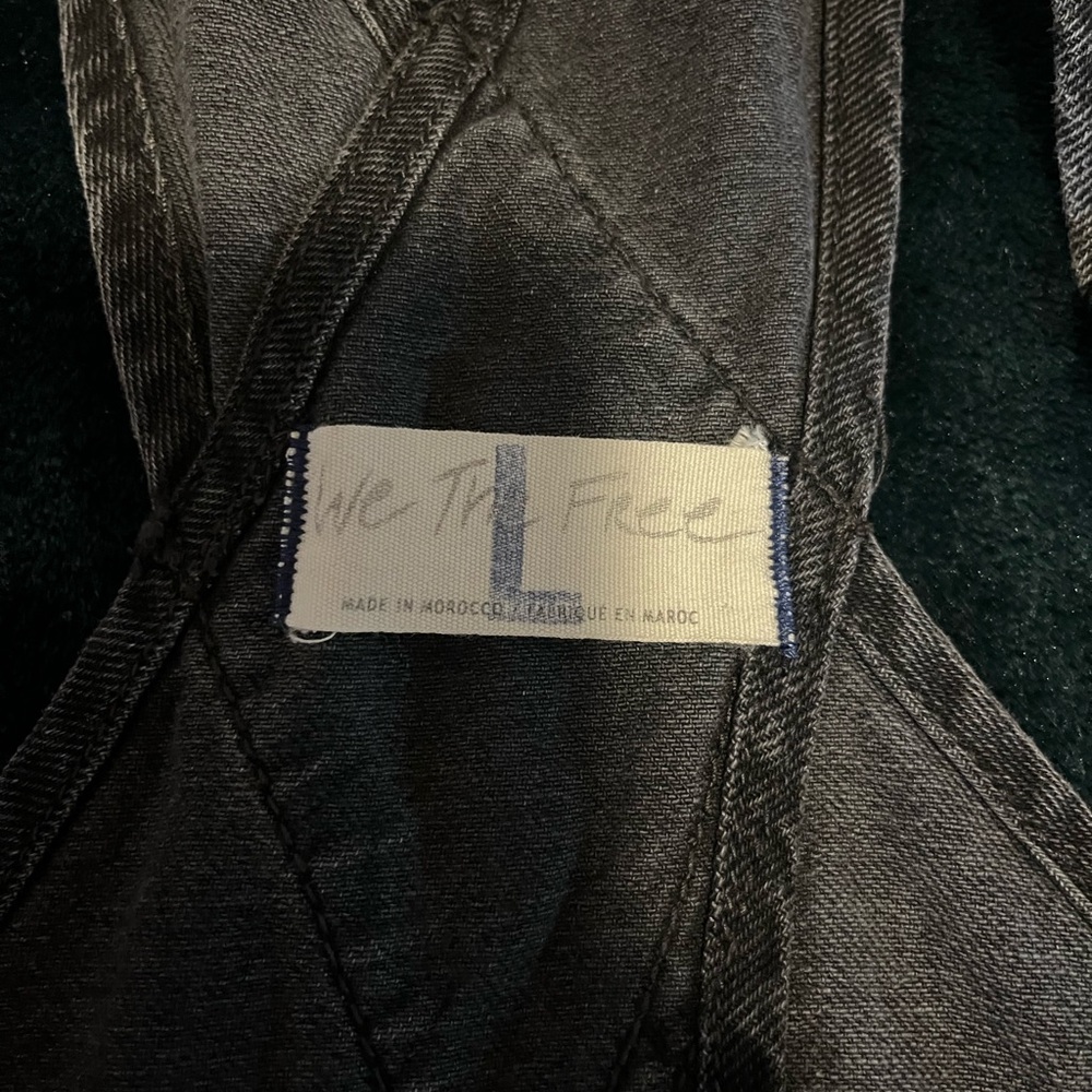 We The Free Ziggy Mineral Black Washed Denim Overalls L - Picture 4 of 8